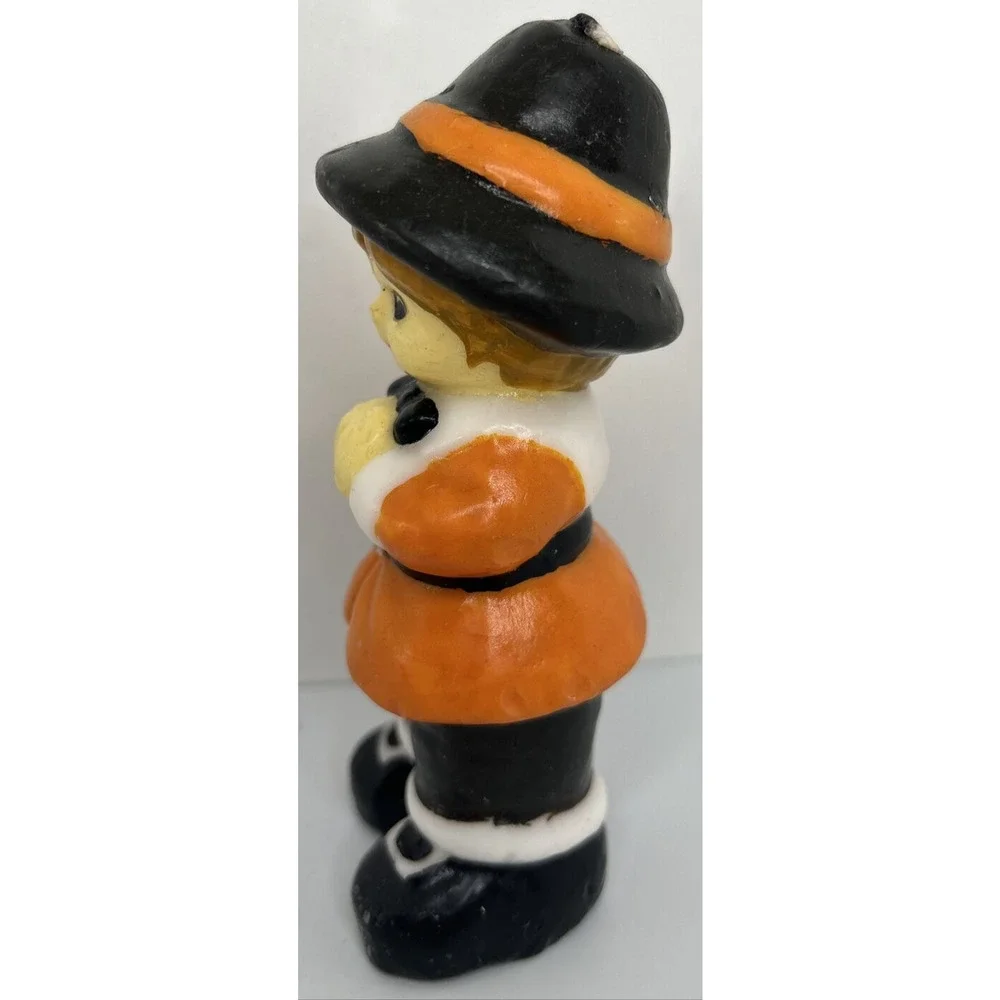 Vintage Pilgrim Boy Thanksgiving Candle 5.5